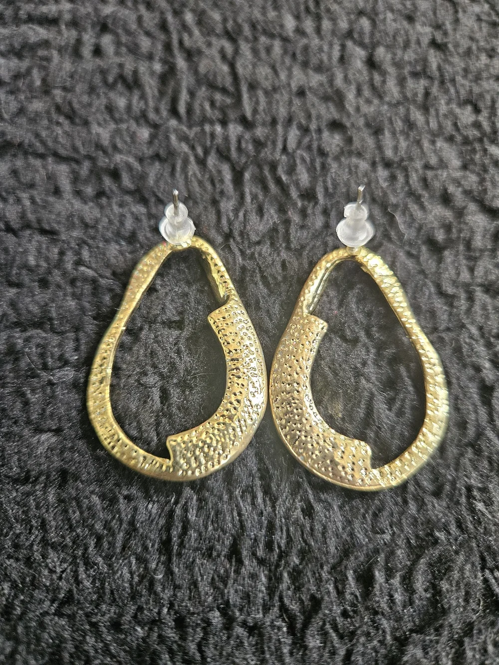 Gold Tone Teardrop Earrings Pink Rhinestone Accent Statement Earrings
